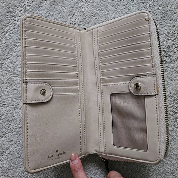 Kate Spade Pebbled Leather Wallet in Beige - Picture 2 of 6